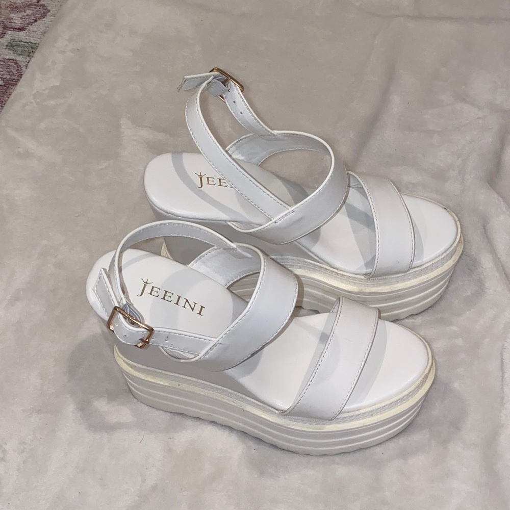 Women's White Wedge Sandals